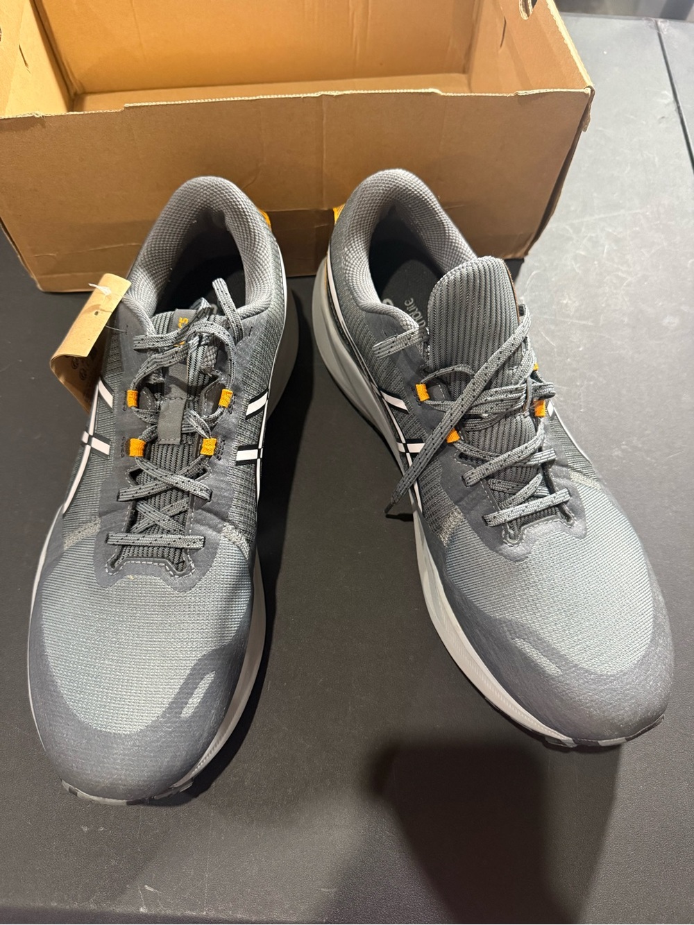 Asics Men’s Steel Grey / Cloud Grey Box with Wide Size 14 Label